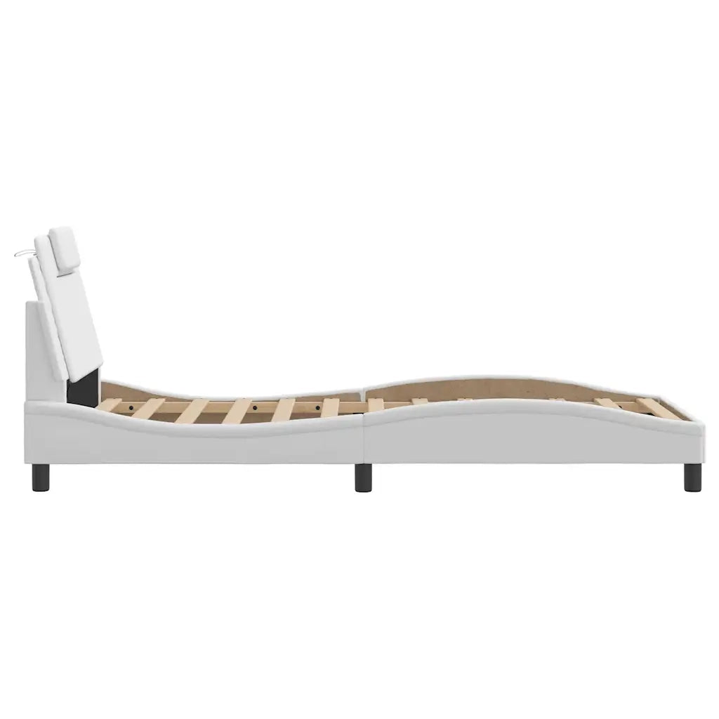 Giroletto Viana senza Materasso Bianco 90x190 cm in Similpelle 3208062