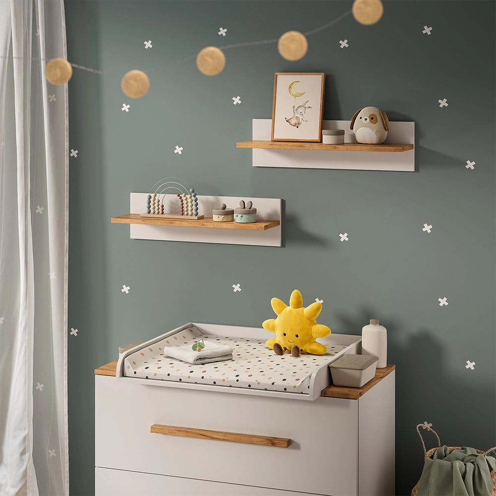 Vitalispa Scaffale a muro per bambini Bianco/Artisan 70 x 20 cm
