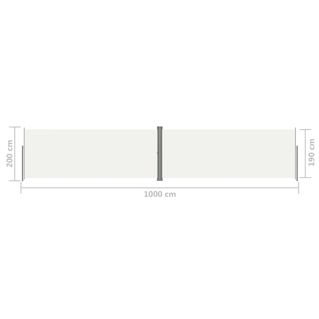 Tenda da sole laterale retrattile/schermo privacy per patio giardino terrazza balcone 200 x 1000 cm crema 02_0007171