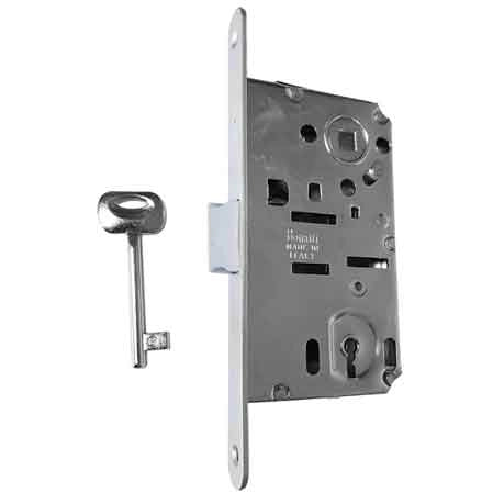 SERRATURA PER PORTE IN LEGNO 'PATENT B-BITTER' BONAITI E50 Ottonata lucida verniciata - BONAITI