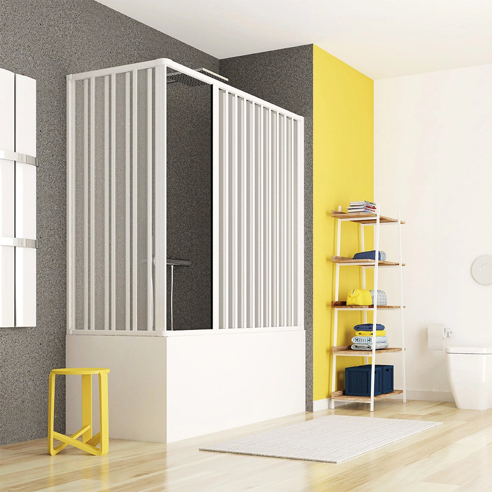 Box vasca angolare 70x160 a soffietto in PVC con apertura centrale Teti