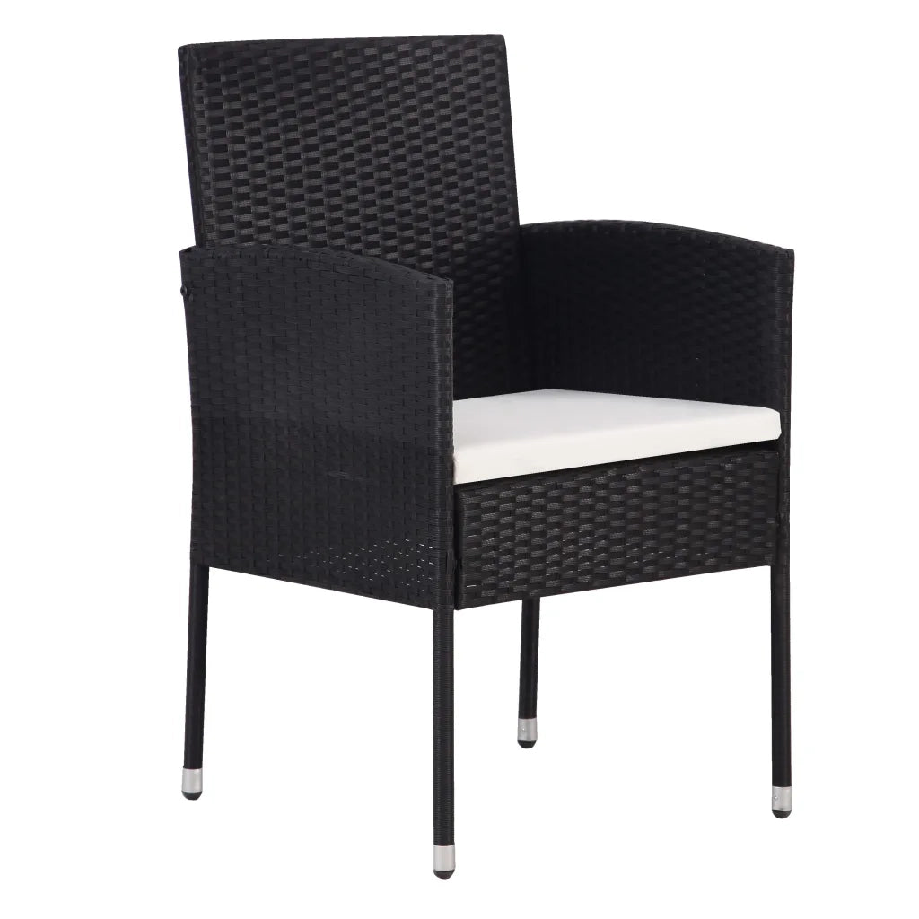 Set Mobili da Pranzo per Giardino 5 pz in Polyrattan Nero 3059416