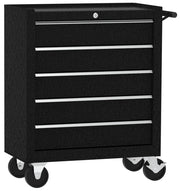 Carrello da officina, semplice con 5 cassetti, colore nero