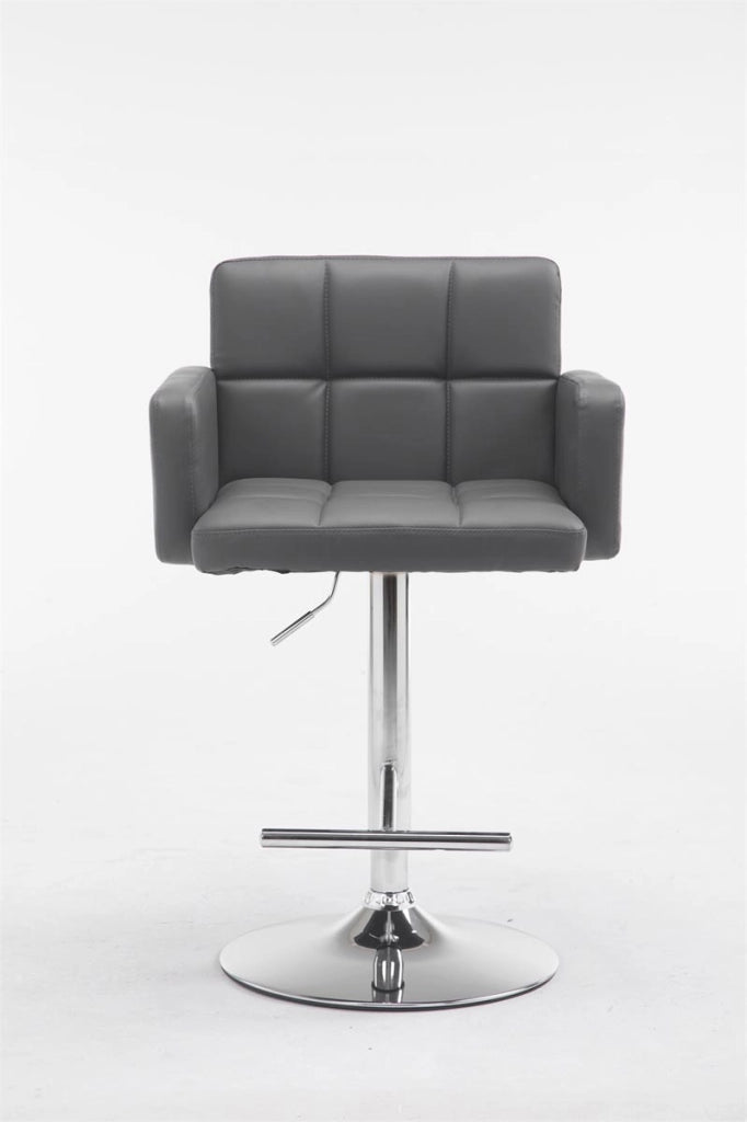 Sgabello Los Angeles in similpelle grigio,cromo