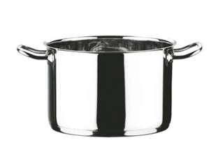PENTOLA 2 MANICI IN ACCIAIO INOX 18/10  cm.24 lt.8,4