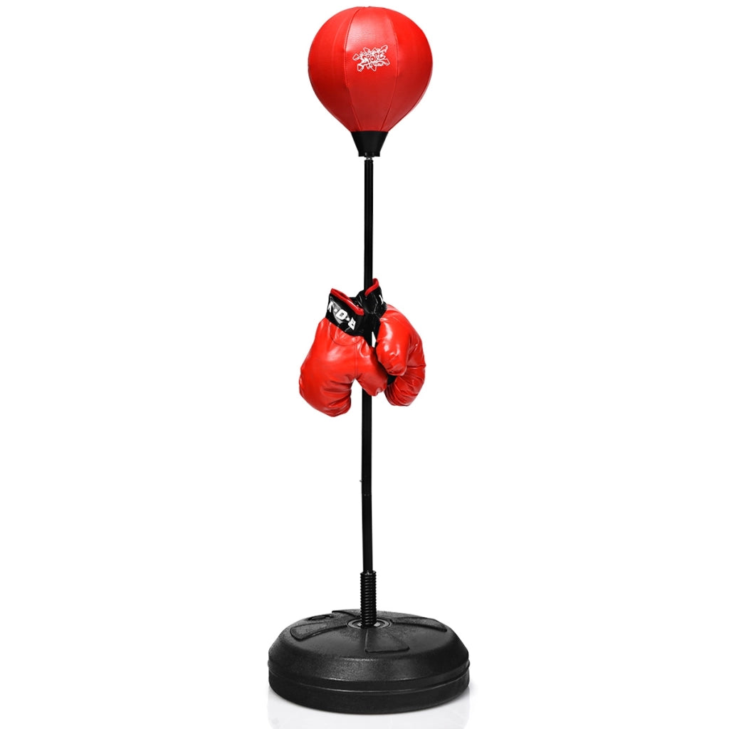 Palla da boxe con base altezza regolabile, Sacco da boxe con pompa manuale e guanti da boxe