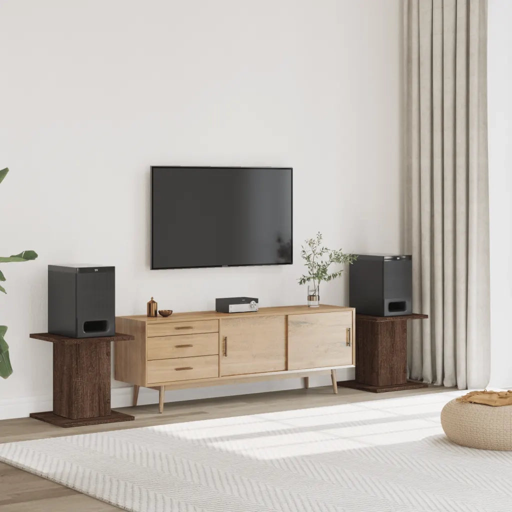 Supporti Altoparlanti 2 pz Marrone 30x30x40cm Legno Multistrato 852651