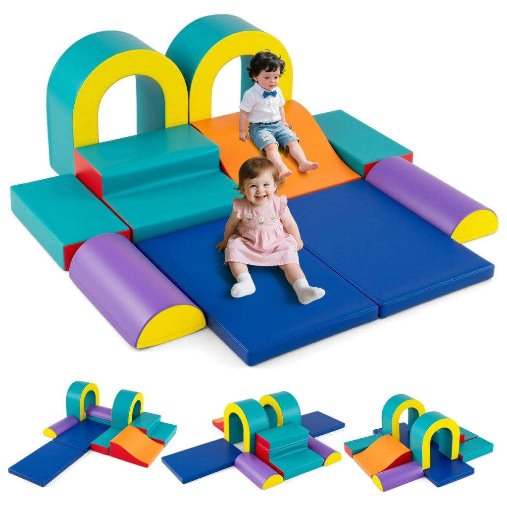 Set di 10 blocchi da arrampicata in schiuma, Set attivit¨¤ per interni per bambini 1+ anno Verde