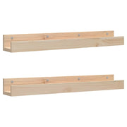 2 pz Mensole da Parete | Scaffali a Parete | Ripiano a parete 80x12x9cm in Legno Massello di Pino
