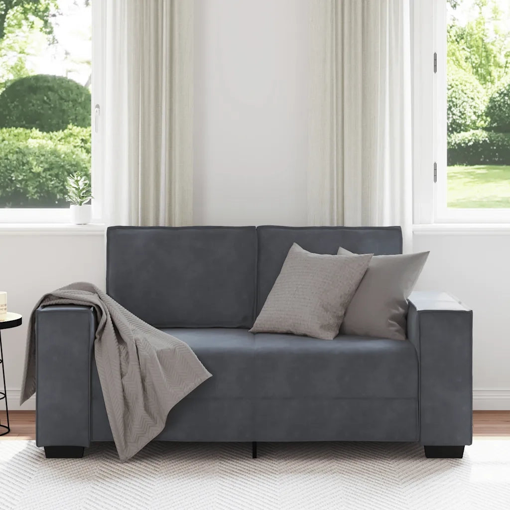 Divano | Divano da soggiorno | Sofa a 2 Posti grigio scuro 160x78x84 cm in Velluto