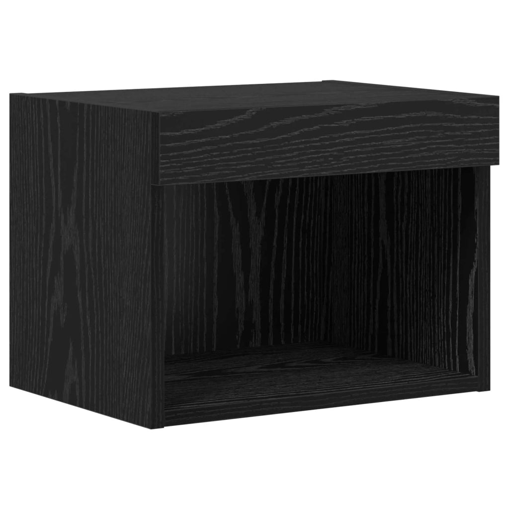 Set di 4 mobili TV da parete moderni e salvaspazio 30,5 x 30 x 60 cm realizzati in legno di rovere nero 02_0056078