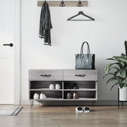 Panca Porta Scarpe-Sgabello-Panca Scarpiera Grigio Sonoma 102x35x55 cm Legno Multistrato 461710