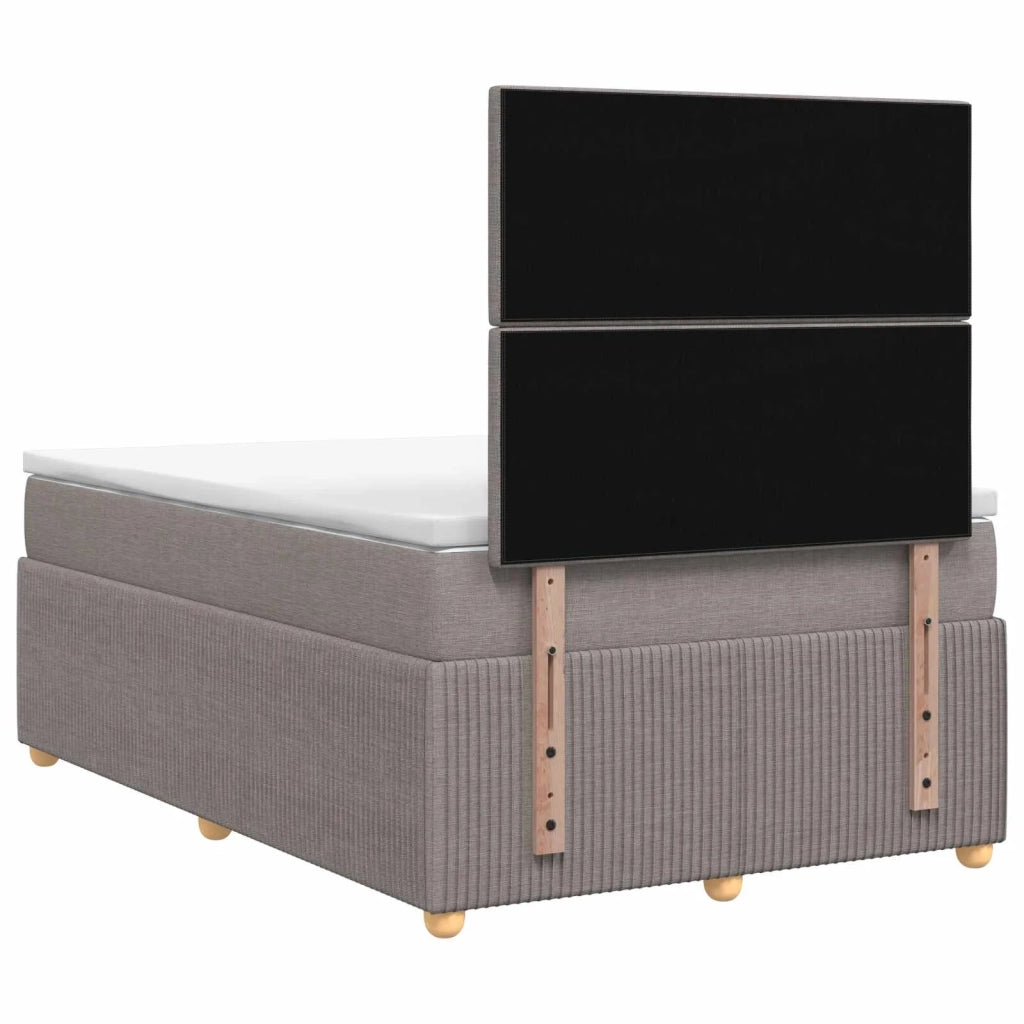 Letto box spring con materasso Tortora 120 x 190 cm Tessuto 3454358