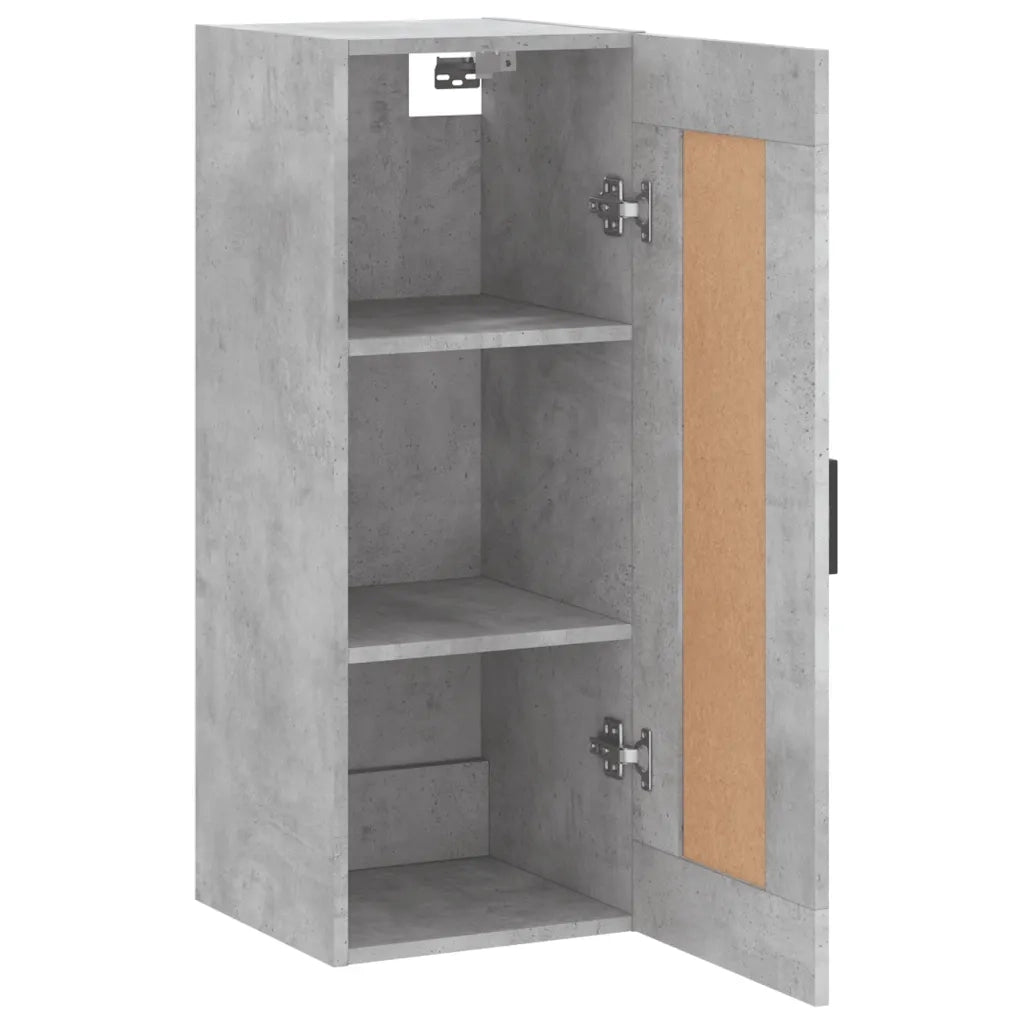 Armadietto a Muro | Mobile a Parete Grigio Cemento 34,5x34x90 cm Legno Multistrato