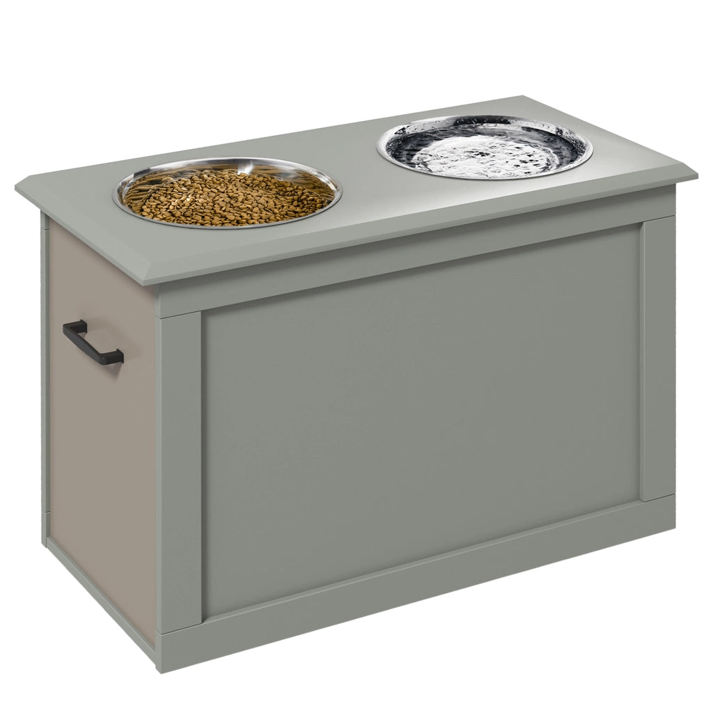 Portagamelle per Cani e Gatti ¨C Zephmum ¨C Legno Grigio 60x30x41 cm