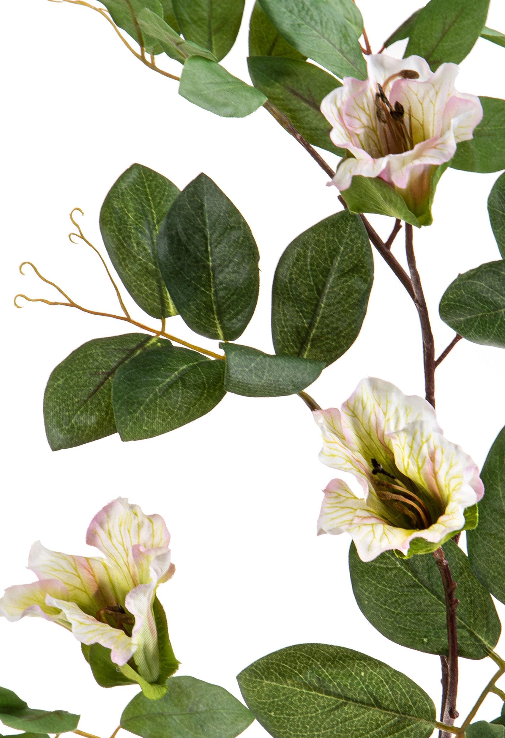 Set 4 Cubea Artificiale con 3 Fiori H.75 cm Bianchi