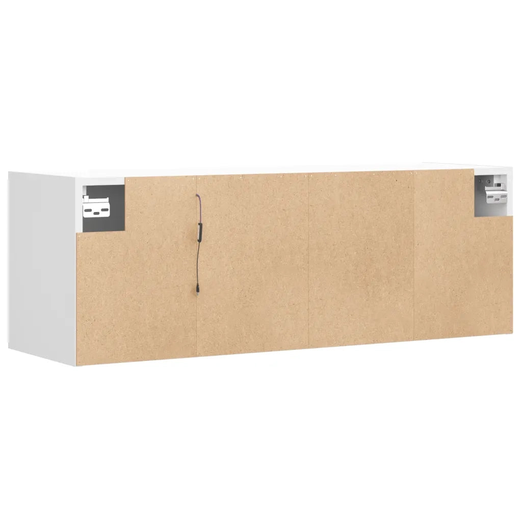 vidaXL Mobile TV a Parete con Luci LED Bianco 100x31x35 cm