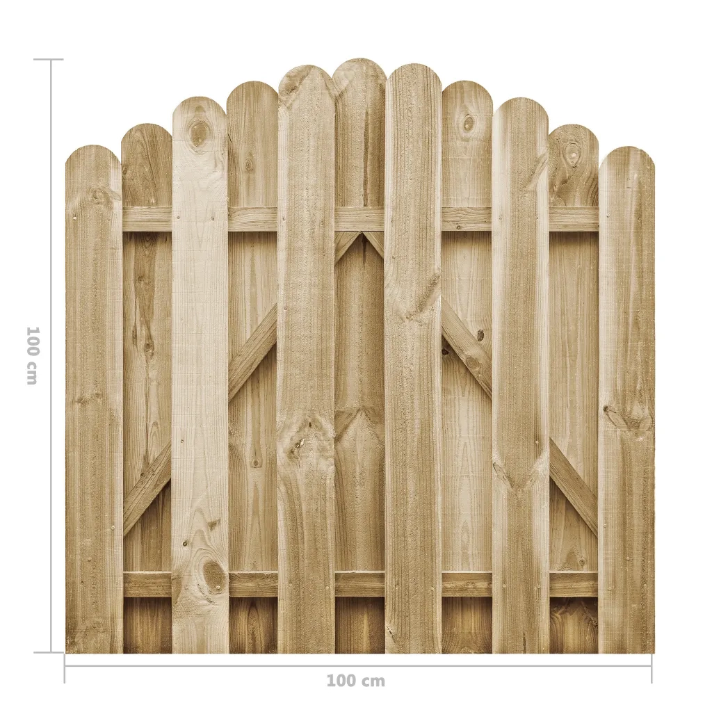 Cancello da Giardino in Legno di Pino Impregnato 100x100 cm cod mxl 46088