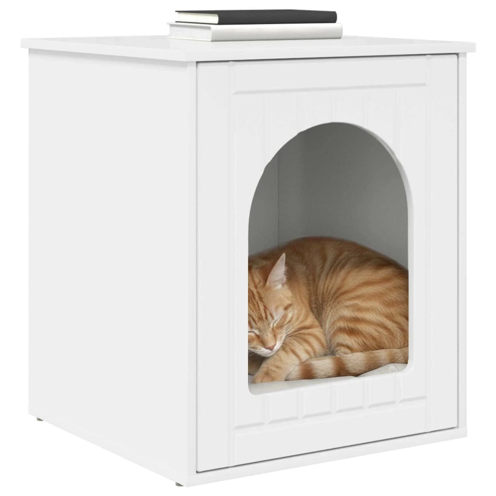 Casa per Gatti Bianco Lucido 53 x 52 x 62 cm Legno multistrato 8000711