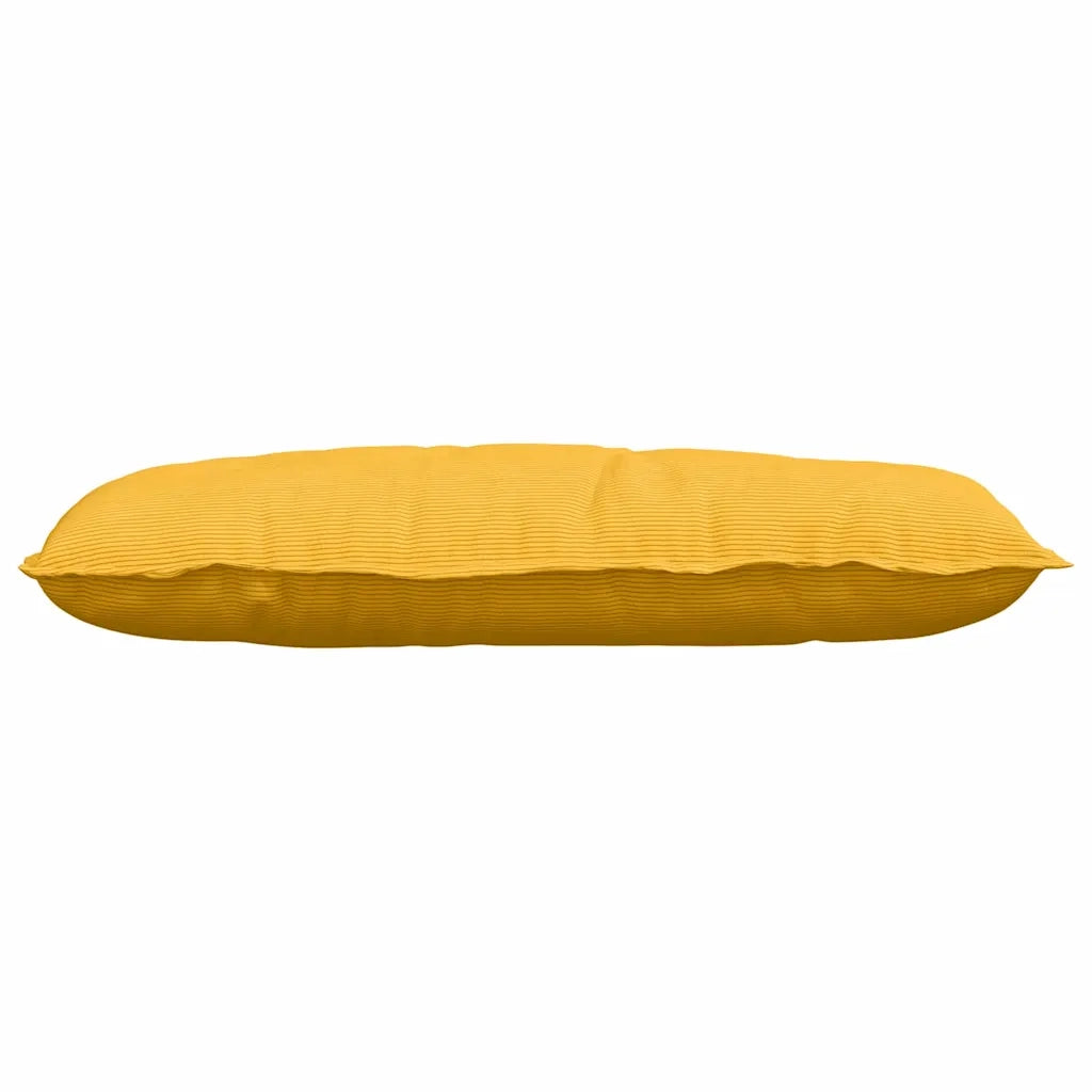 Cuscino per Schiena Giallo Chiaro 100 x 50 cm Tessuto in Cords 42014785