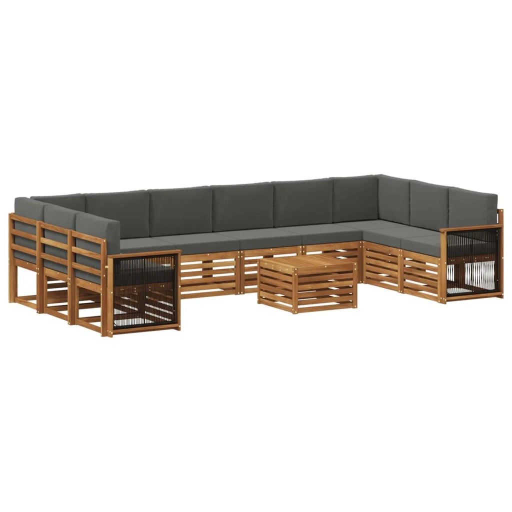 Set di divani da esterno 8 pz Naturale e Antracite 3384923