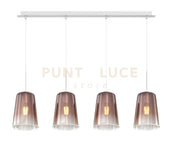 SOSPENSIONE BIANCO RETTANGOLARE 4 LUCI RAME 1164BI-S4 R-RA
