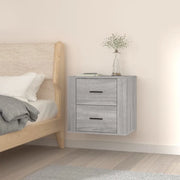 Comodino a Muro-Tavolino da notte sospeso Grigio Sonoma 50x36x47 cm