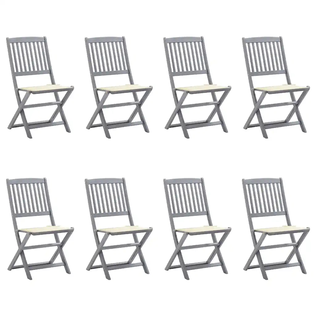 Sedie da Giardino Pieghevoli 8 pz con Cuscini Massello Acacia cod mxl 8552