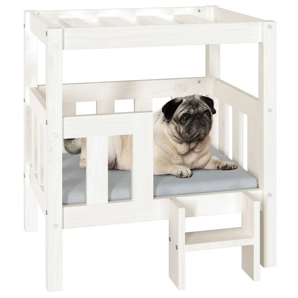 Cuccia per Cani Bianco 65,5x43x70 cm in Legno Massello di Pino cod mxl 40675