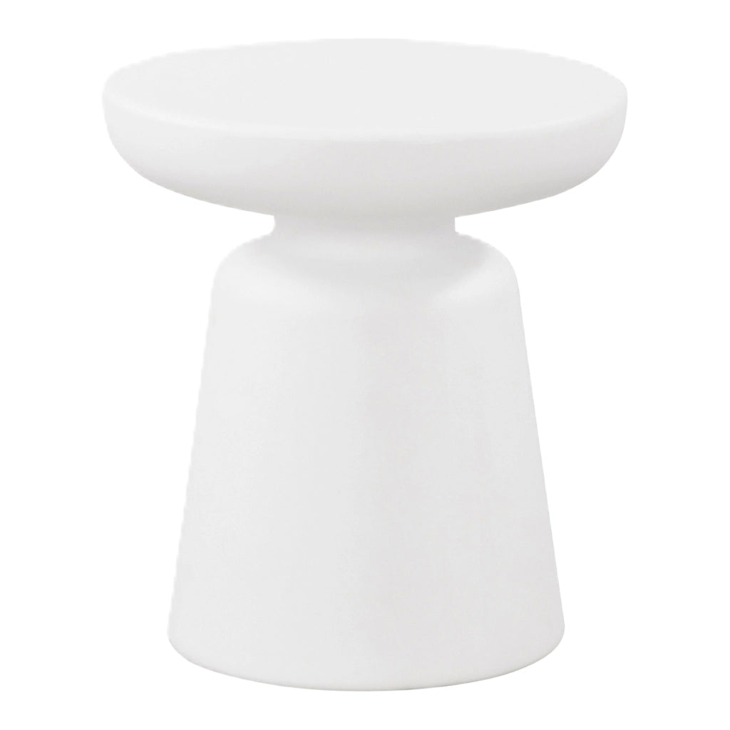 Tavolino da Caffè Posio Piano Rotondo e Base a Campanello 44 x Ø40 cm Bianco [en.casa]