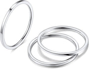 Set a 3 pezzi - Acciaio inossidabile - Design ultrathin - 1 mm di larghezza - Senza allergeni - Moderno e stile - Adatto per uomini e donne