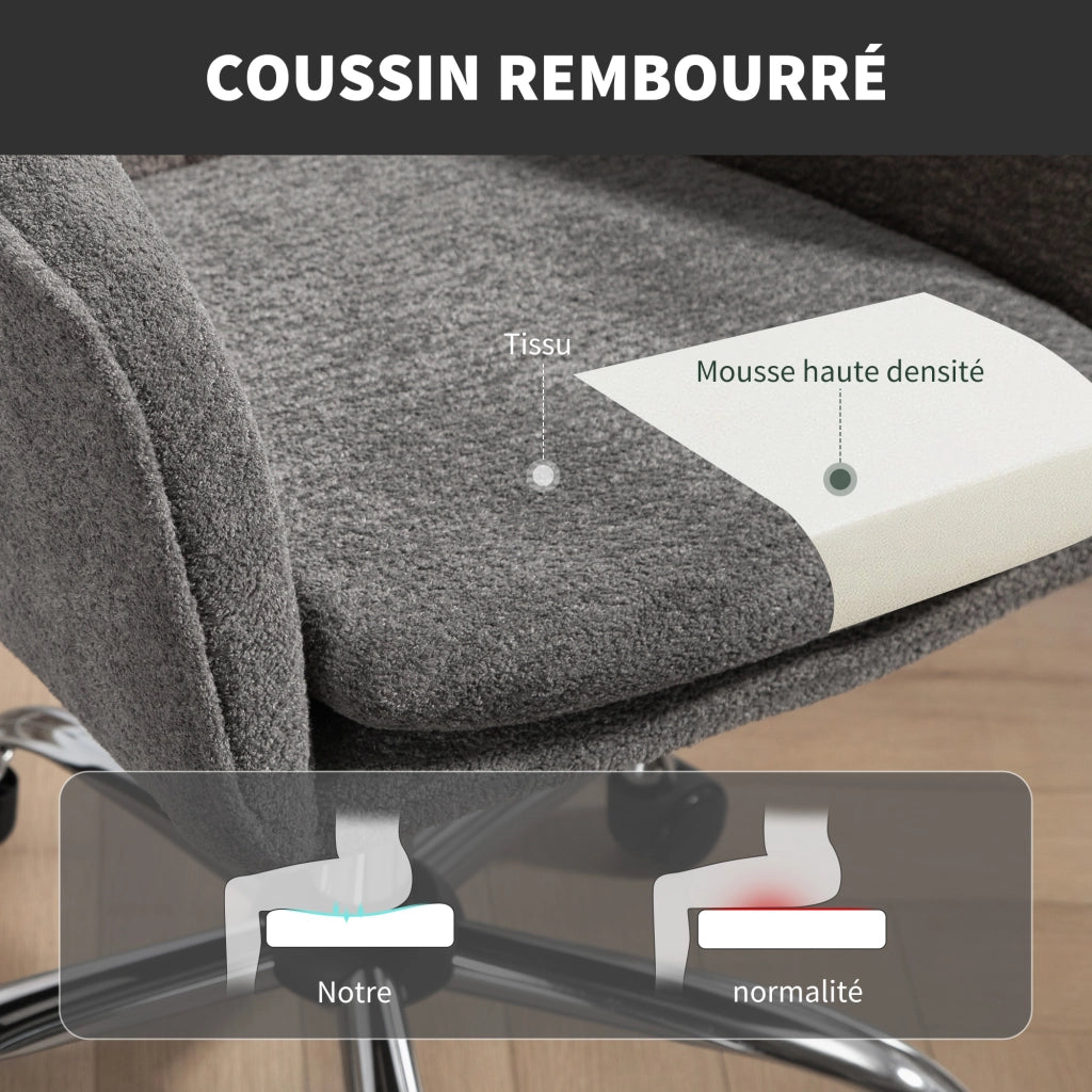 Sedia da ufficio ergonomica regolabile in altezza ¨C zephmum ¨C grigio