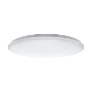 Plafoniera Moderna Giron Acciaio Bianco Luce Led Integrato 73W