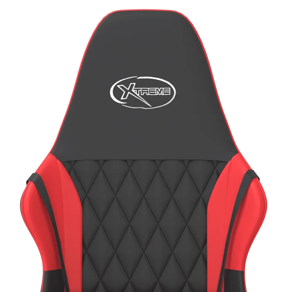 Sedia da Gaming | Sedia da e-sports Massaggiante Rosso e Nero in Similpelle
