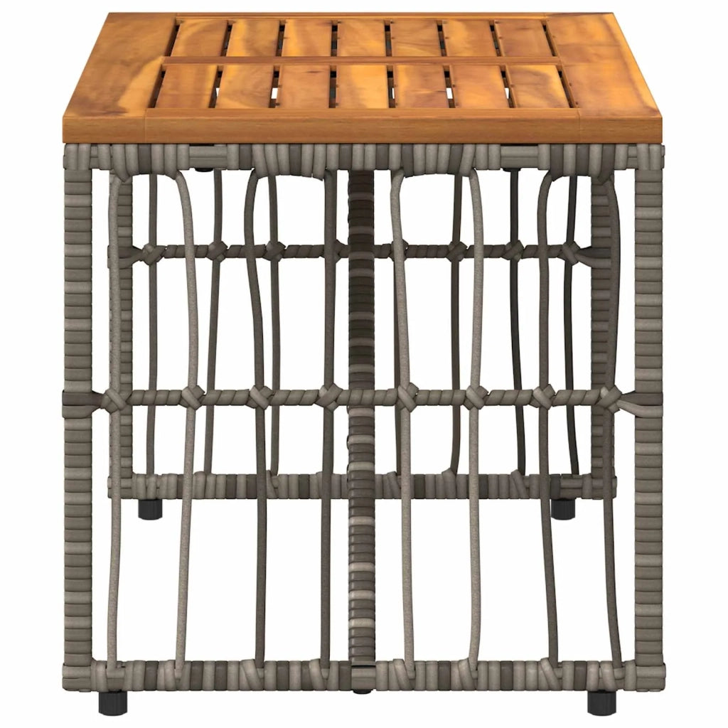 Tavolo da Esterno Grigio 80 x 40 x 40 cm Acciaio e Polyrattan 42025147