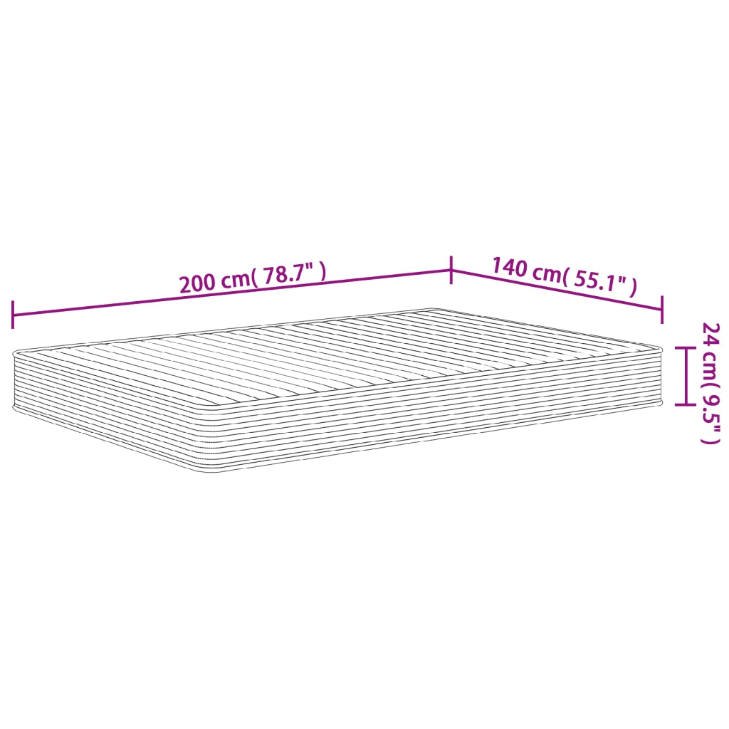 Materasso in Schiuma Mediamente Morbido-Materasso per Letto 140x200 cm 238204