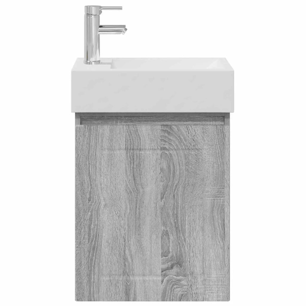 Mobile bagno con rubinetto Sonoma grigio 45,5 x 25,5 x 84 cm