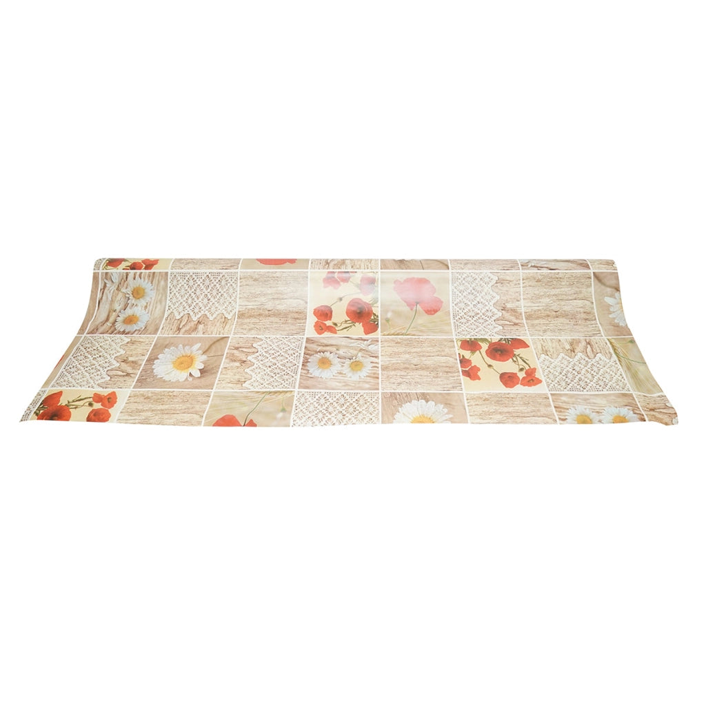 Rotolo tovaglia decorativa in PVC – modello floreale rustico Materiale: PVC con supporto tessile (45 g/m²)  Dimensioni rotolo: 1,37 × 20 m Breckner Germany