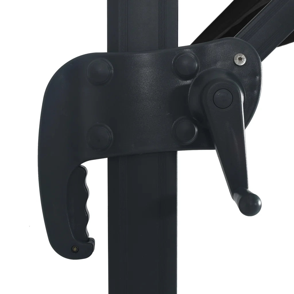 Ombrellone a Sbalzo con LED Palo in Alluminio 400x300 cm Nero 47008
