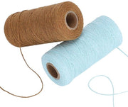 Weefgetouw Draad Katoen Schering Garen 2 Rollen - Colore Marrone e Celeste Pallido - Ideale per Weaving - Adatto per Coperte e Tappeti