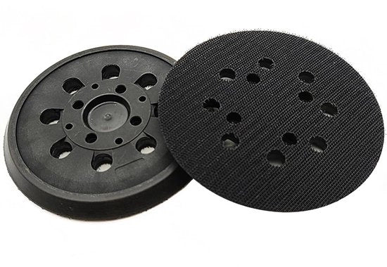 Schiaccia schiuma con nastro adesivo e piastra abrasiva 125 mm per motoseghe eccentriche - Accessori per PEX 300/400 AE - AdvancedOrbit 18 (nero)