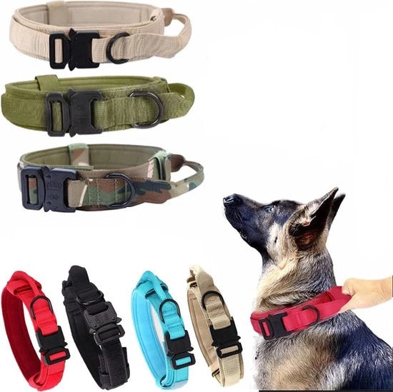 Cinturone per cane in nylon tattico regolabile per allenamento militare - adatto per cani XLarge - nero - taglia M