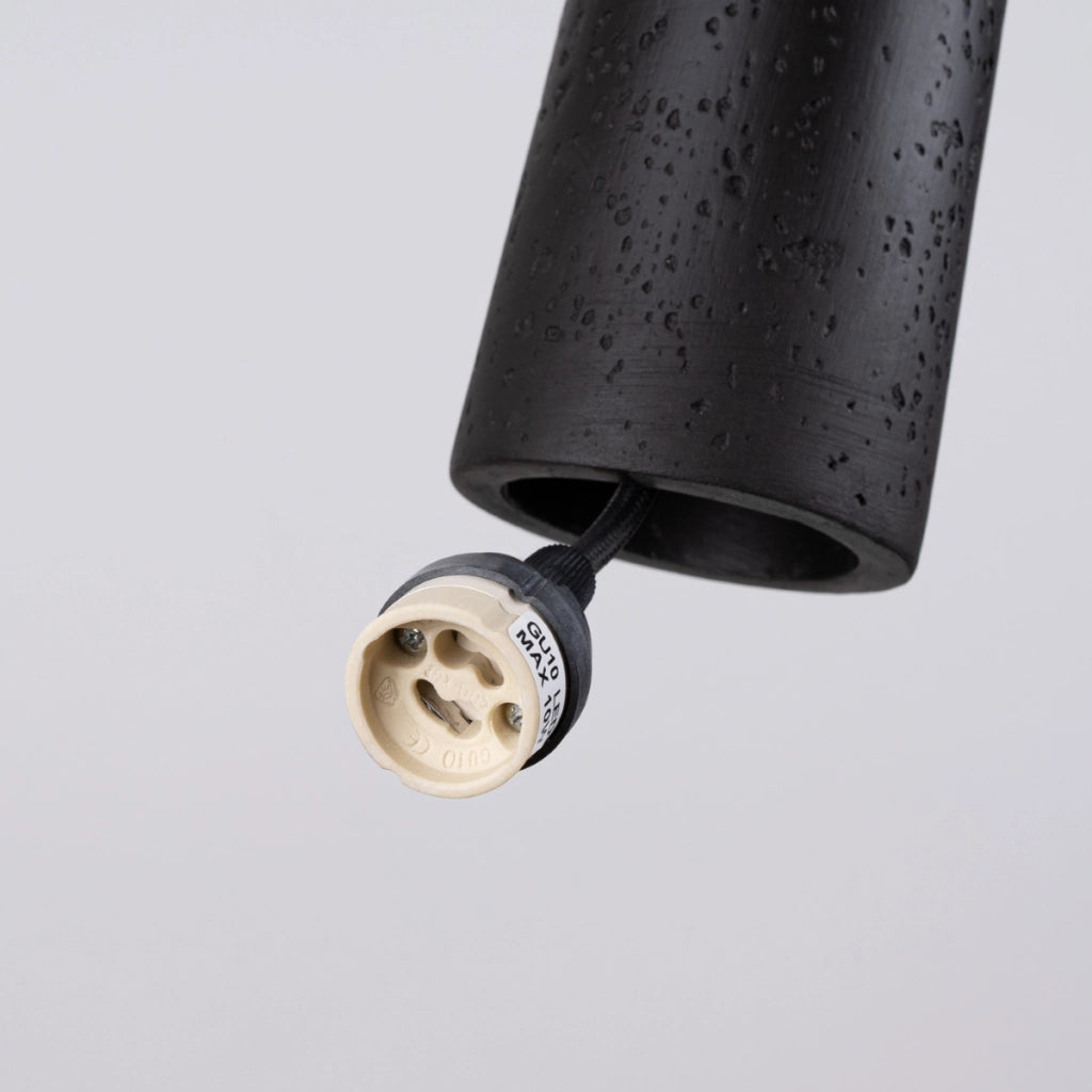 Lampada a sospensione ELECTRA in cemento nero