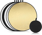 Riflettore a disco rotondo 5 in 1 da 80 cm per la fotografia - Riflettore di luce pieghevole per ritratto, foto e matrimonio