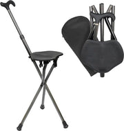 Wandelstocco con sedile pieghevole – regolabile in altezza – treppiede per passeggio fino a 90 kg – manubrio ergonomico – sedile con presa anti-slip