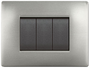 placca life q modello living acciaio satinato 7 posti cod:ferx.97549