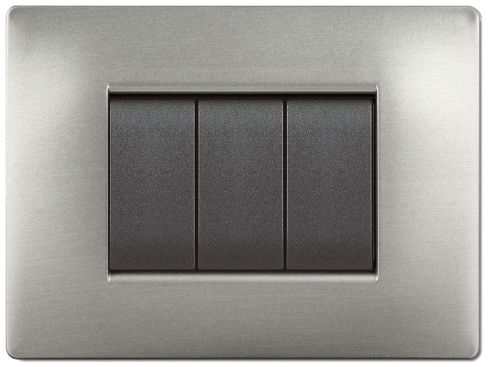 placca life q modello living acciaio satinato 7 posti cod:ferx.97549