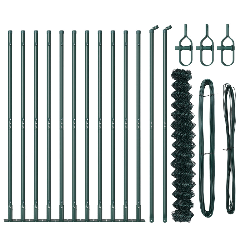 Recinzione a Maglie di Catena Set di 2 Verde