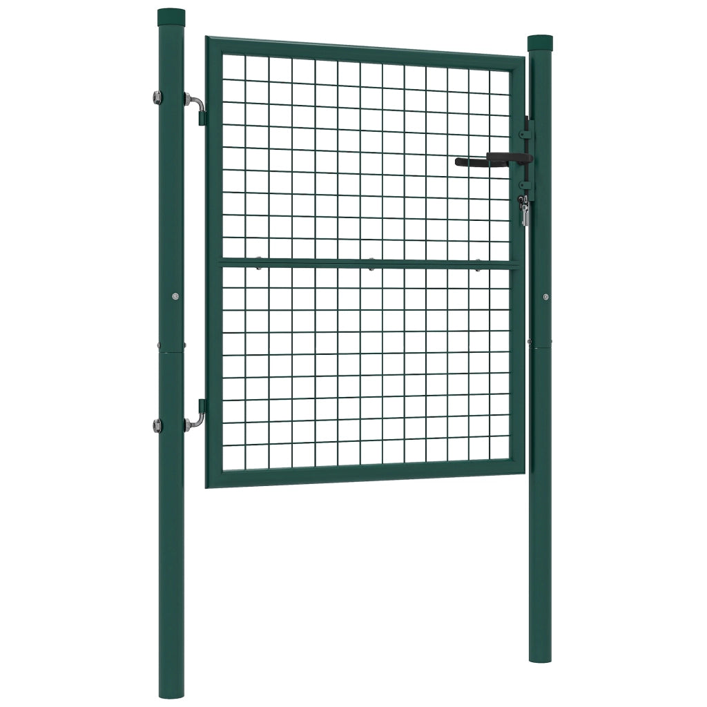 Portillon da giardino in acciaio ¨C zephmum ¨C verde 97x150 cm con serratura