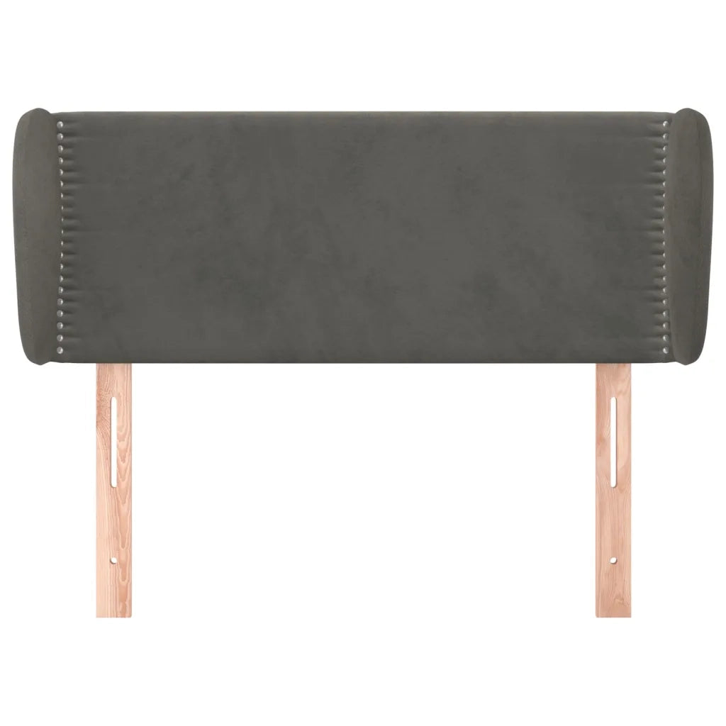 Testiera | Testata ad Orecchio Grigio Scuro 103x23x78/88 cm in Velluto